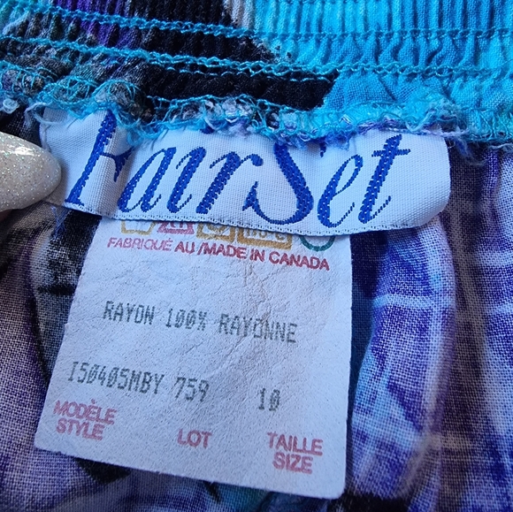 Vintage 90s Extreme High Waist Floral Flowy Skort - Picture 9 of 9